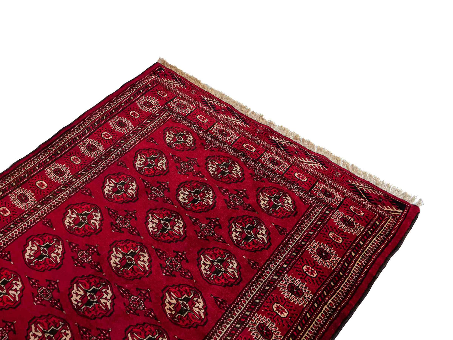 Handgeknüpfter, afghanischer Turkaman Nomadenteppich aus Wolle von Khademi. Größe: 182 x 137 cm. Farbe: Rot. Verkauf durch JUPITER Intl.