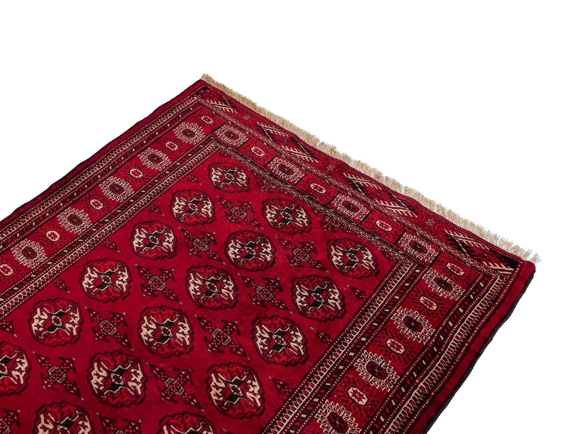 Handgeknüpfter, afghanischer Turkaman Nomadenteppich aus Wolle von Khademi. Größe: 182 x 137 cm. Farbe: Rot. Verkauf durch JUPITER Intl.