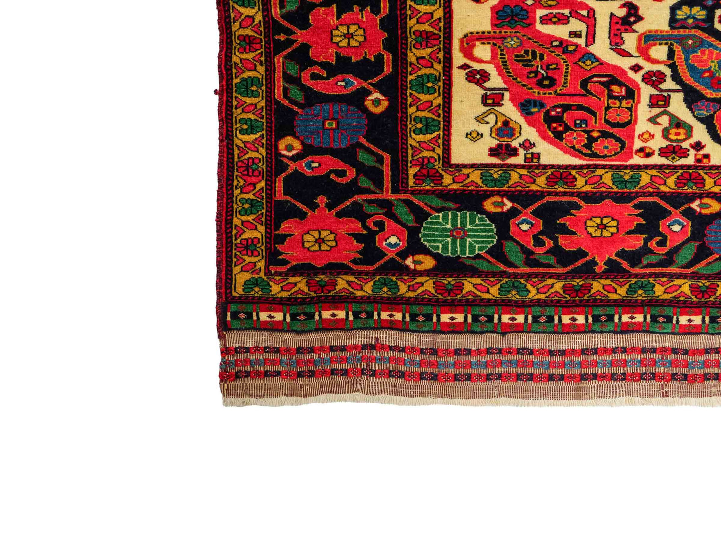 Feiner, handgeknüpfter, antiker Afghan Wollteppich von Khademi. Größe: 168 x 123 cm. Farbe: Cremeweiß, beige, blau, rot. Verkauf durch JUPITER Intl.