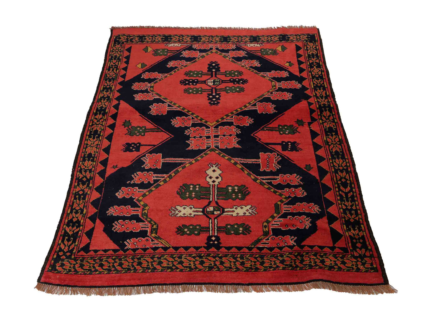 Feiner, handgeknüpfter Afghan Wollteppich von Khademi. Größe: 154 x 126 cm. Farbe: Rot. Verkauf durch JUPITER Intl.