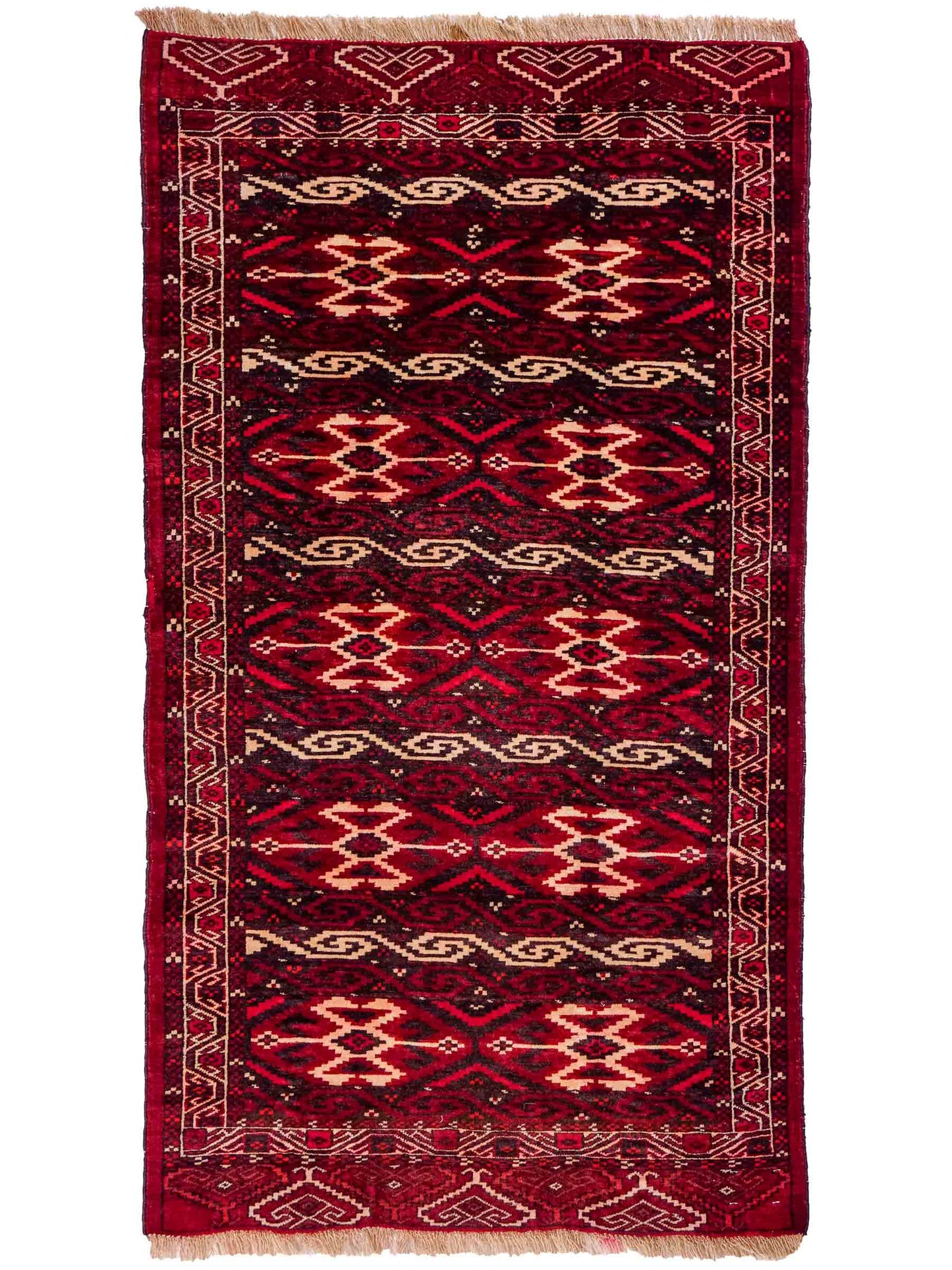 Feiner, handgeknüpfter Afghan Wollteppich von Khademi. Größe: 165 x 90 cm. Farbe: Rot. Verkauf durch JUPITER Intl.
