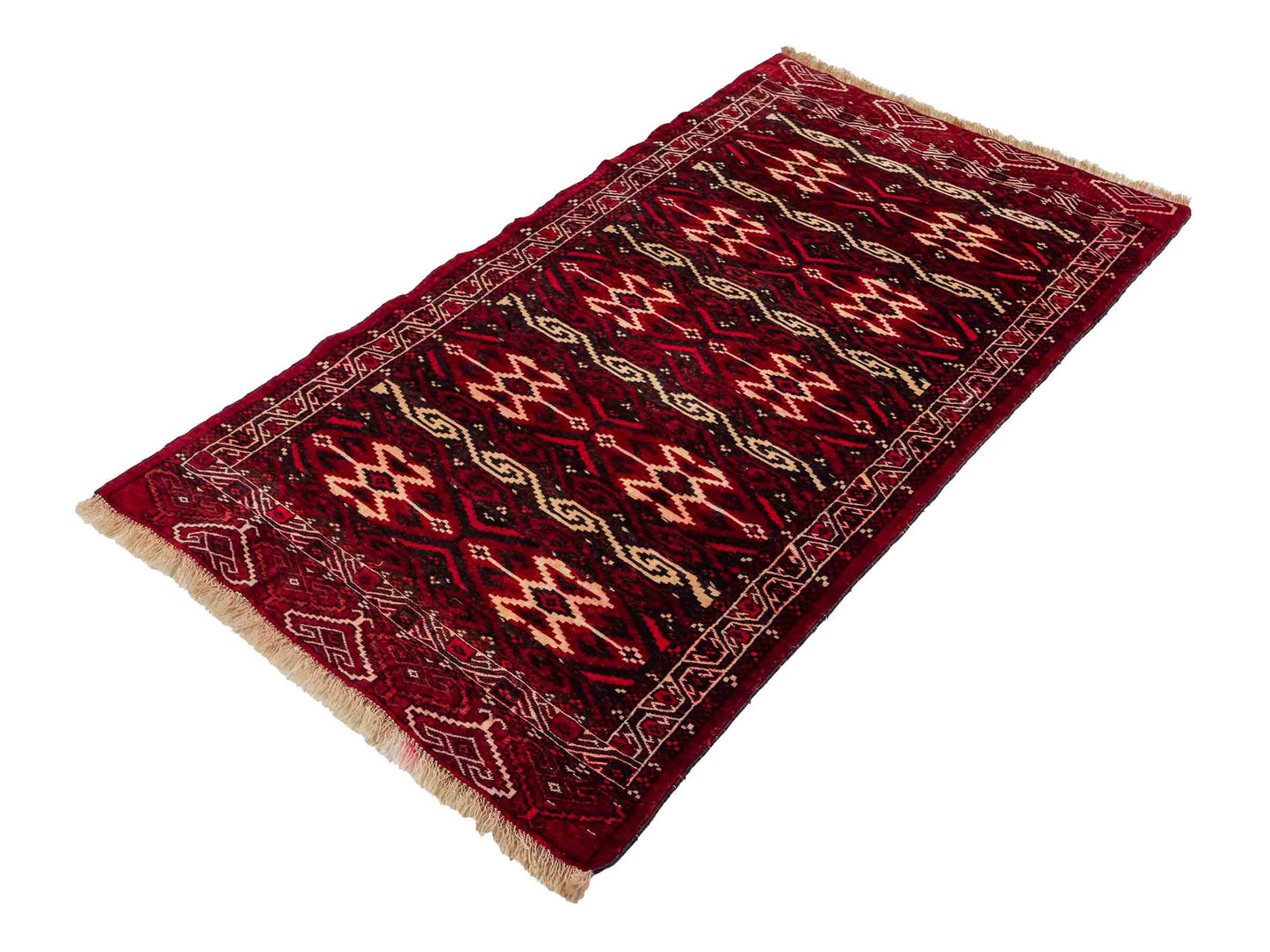 Feiner, handgeknüpfter Afghan Wollteppich von Khademi. Größe: 165 x 90 cm. Farbe: Rot. Verkauf durch JUPITER Intl.