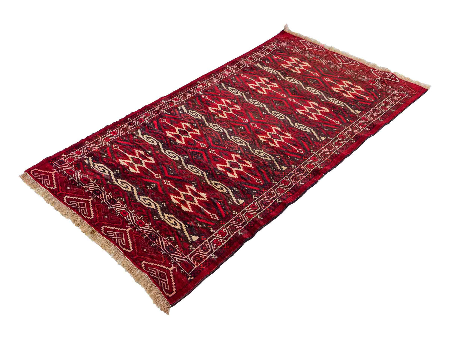 Feiner, handgeknüpfter Afghan Wollteppich von Khademi. Größe: 165 x 90 cm. Farbe: Rot. Verkauf durch JUPITER Intl.