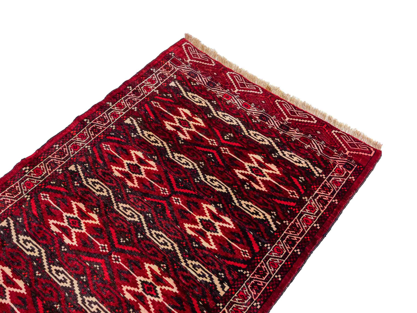 Feiner, handgeknüpfter Afghan Wollteppich von Khademi. Größe: 165 x 90 cm. Farbe: Rot. Verkauf durch JUPITER Intl.
