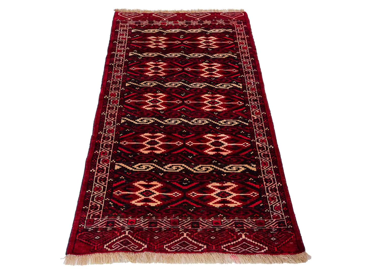 Feiner, handgeknüpfter Afghan Wollteppich von Khademi. Größe: 165 x 90 cm. Farbe: Rot. Verkauf durch JUPITER Intl.