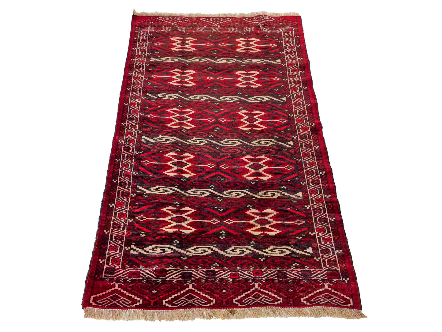 Feiner, handgeknüpfter Afghan Wollteppich von Khademi. Größe: 165 x 90 cm. Farbe: Rot. Verkauf durch JUPITER Intl.