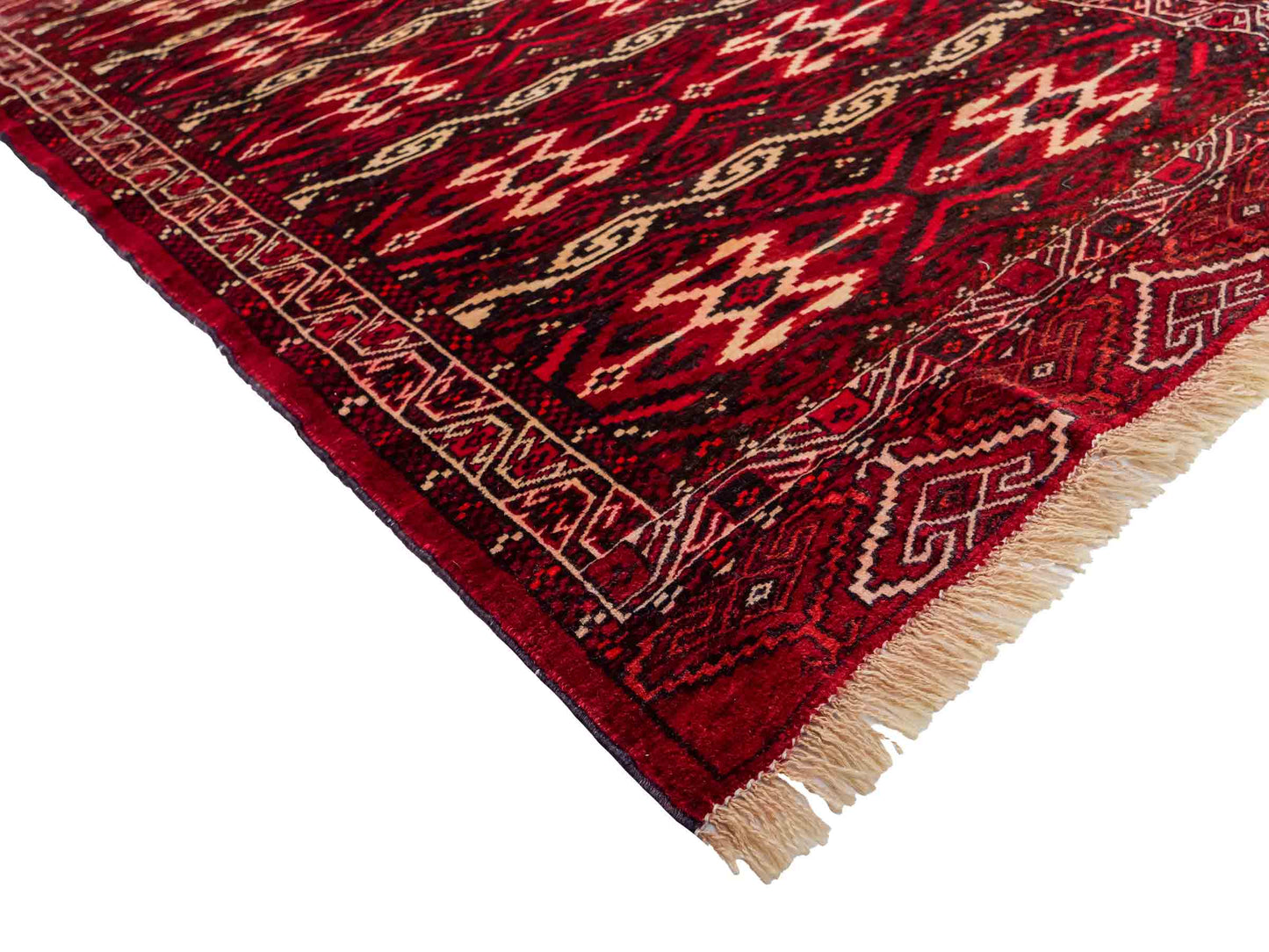 Feiner, handgeknüpfter Afghan Wollteppich von Khademi. Größe: 165 x 90 cm. Farbe: Rot. Verkauf durch JUPITER Intl.