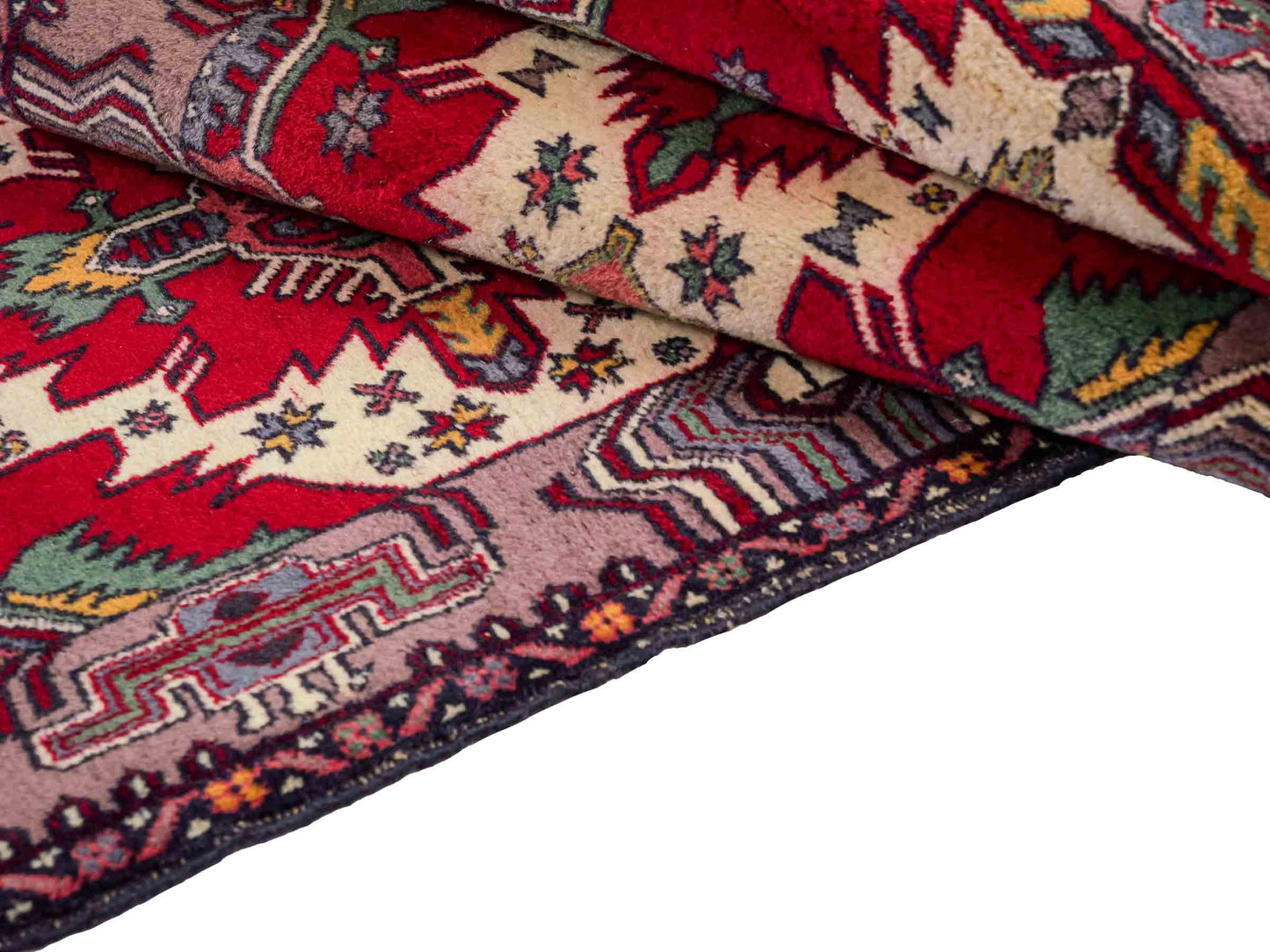 Feiner, handgeknüpfter Afghan Wollteppich von Khademi. Größe: 288 x 80 cm. Farbe: Rot, cremeweiß. Verkauf durch JUPITER Intl.