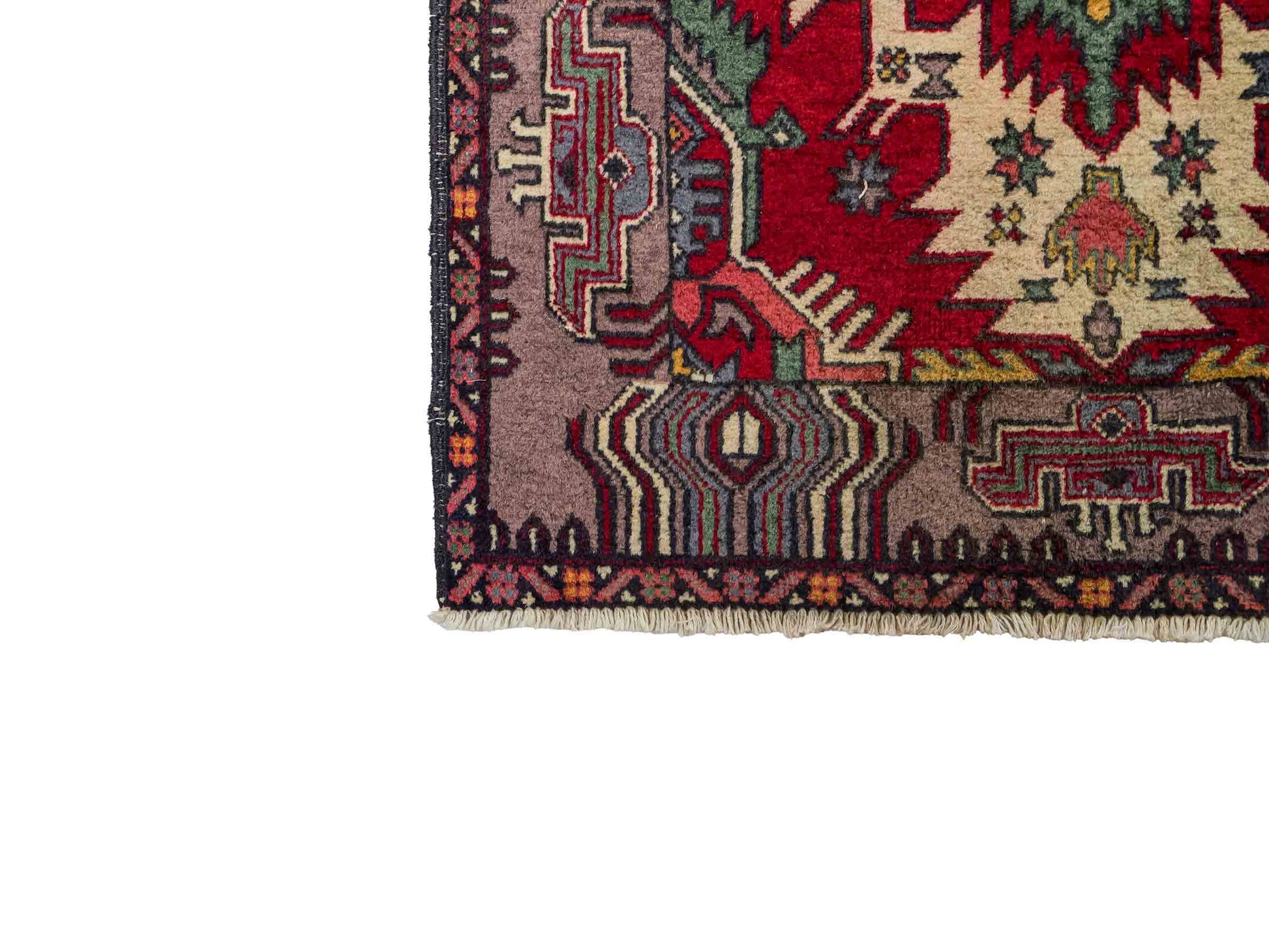 Feiner, handgeknüpfter Afghan Wollteppich von Khademi. Größe: 288 x 80 cm. Farbe: Rot, cremeweiß. Verkauf durch JUPITER Intl.