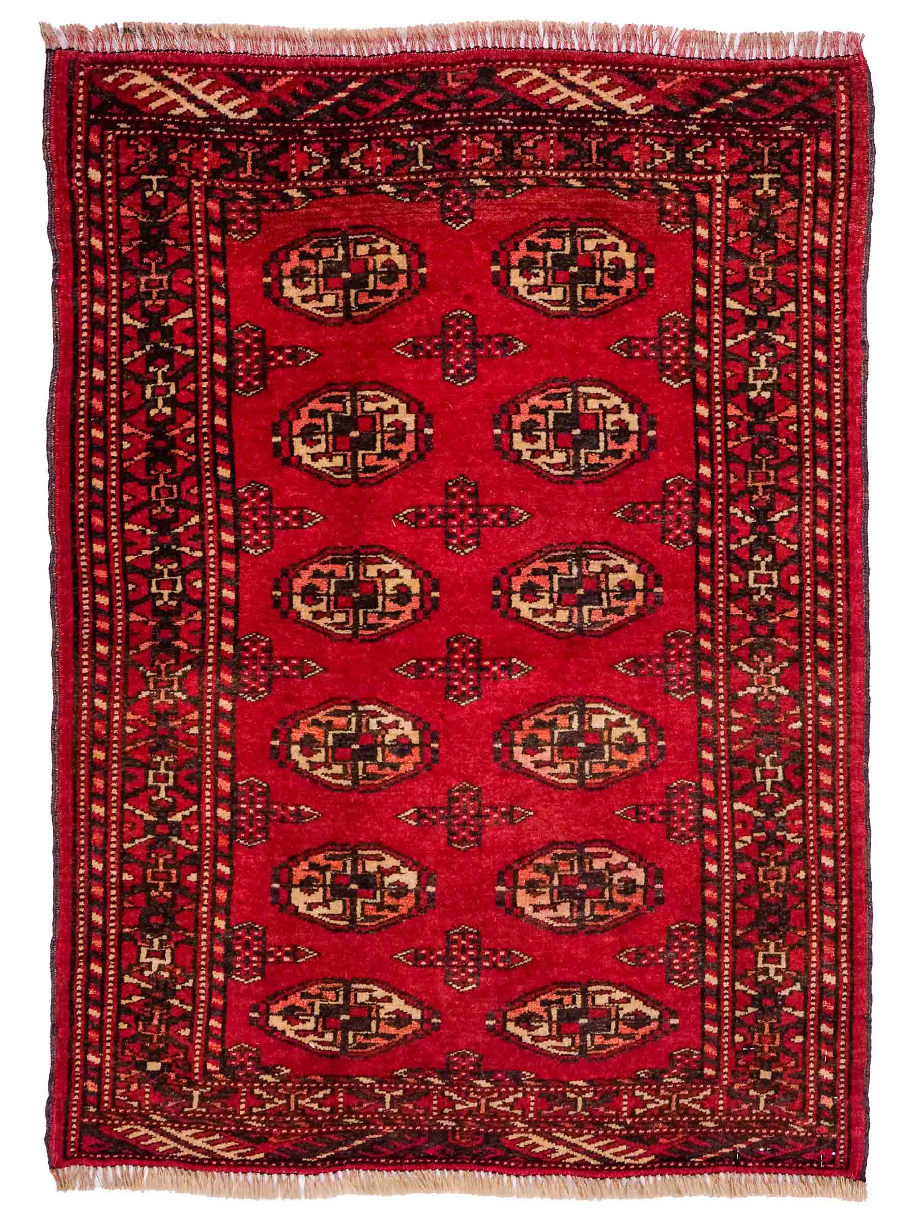 Antiker, handgeknüpfter Afghan Orientteppich aus Wolle von Khademi. Größe: 103 x 73 cm. Farbe: Rot. Verkauf durch JUPITER Intl.