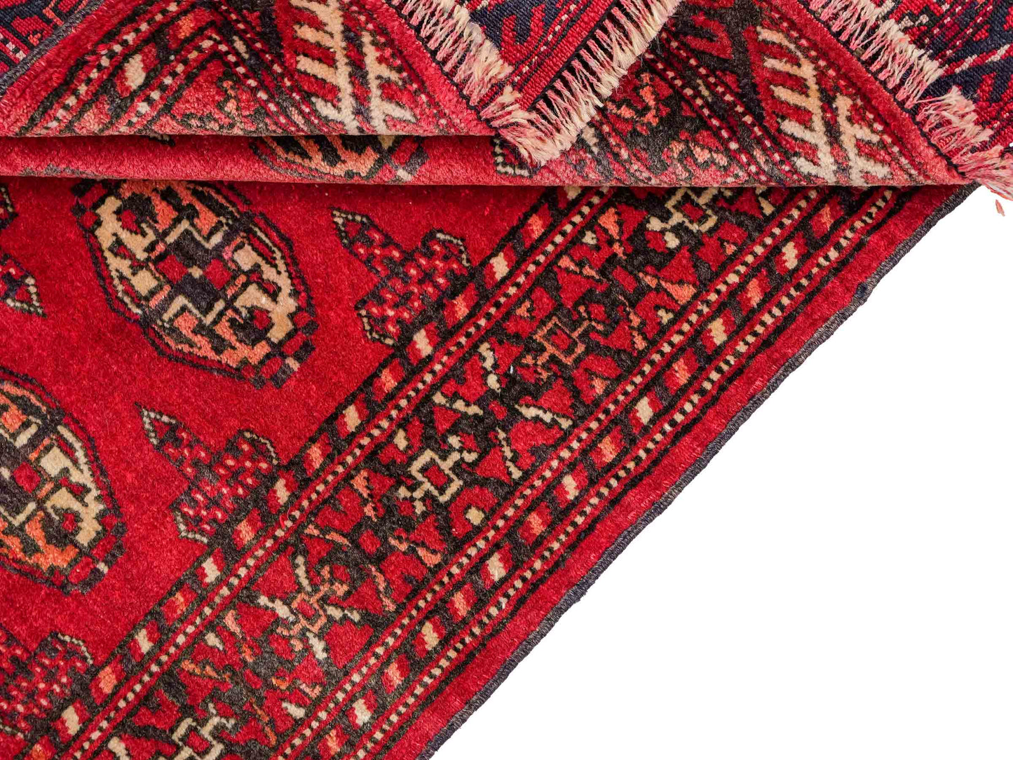 Antiker, handgeknüpfter Afghan Orientteppich aus Wolle von Khademi. Größe: 103 x 73 cm. Farbe: Rot. Verkauf durch JUPITER Intl.