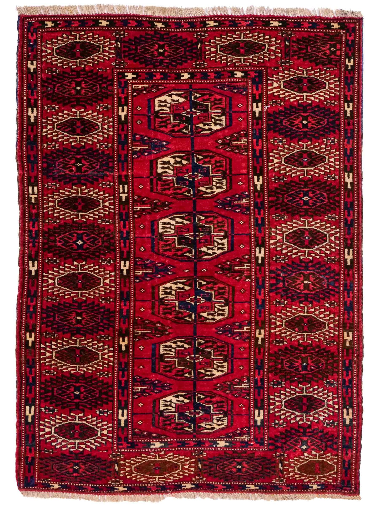 Antiker, handgeknüpfter Afghan Orientteppich aus Wolle von Khademi. Größe: 110 x 78 cm. Farbe: Rot. Verkauf durch JUPITER Intl.