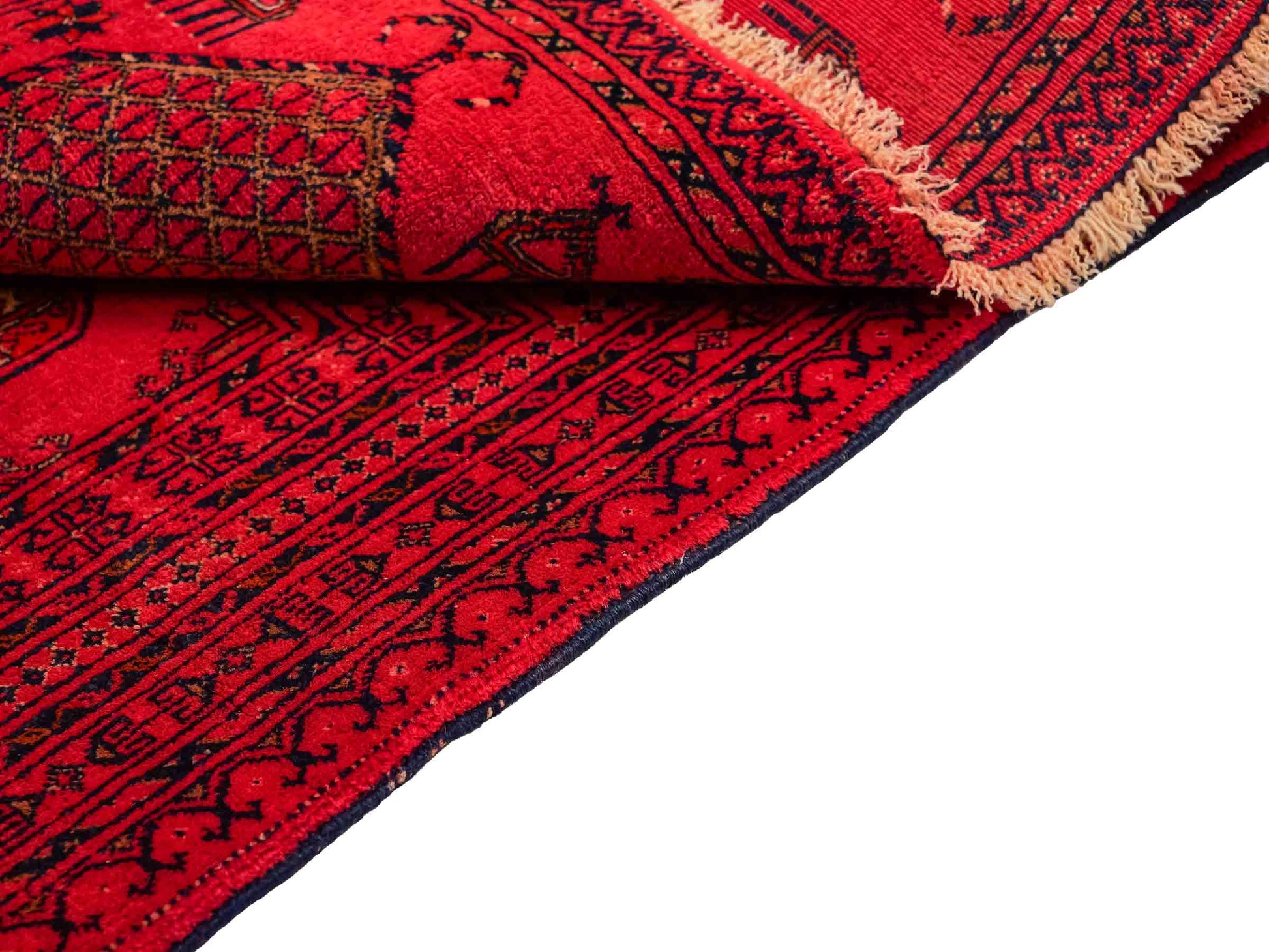 Antiker, handgeknüpfter Afghan Orientteppich aus Wolle von Khademi. Größe: 125 x 76 cm. Farbe: Rot. Verkauf durch JUPITER Intl.