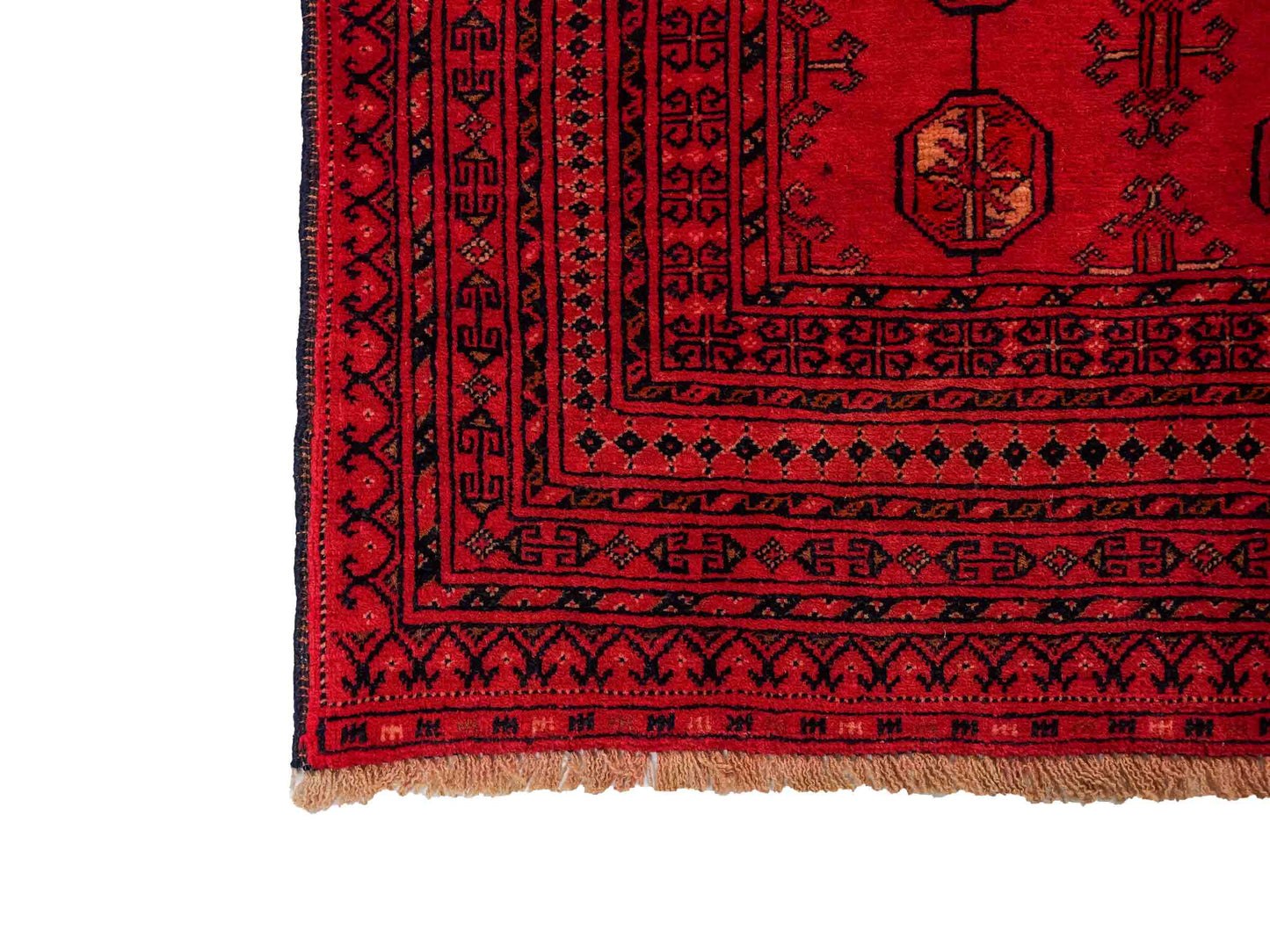 Antiker, handgeknüpfter Afghan Orientteppich aus Wolle von Khademi. Größe: 125 x 76 cm. Farbe: Rot. Verkauf durch JUPITER Intl.