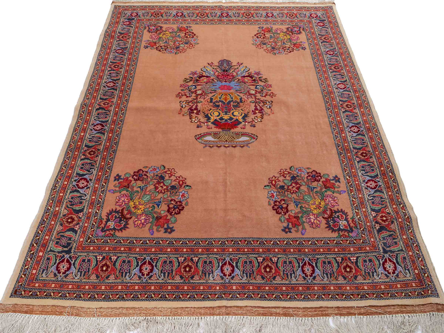 Sehr feiner, antiker, handgeknüpfter Afghan Orientteppich aus Wolle von Khademi. Größe: 260 x 142 cm. Farbe: Beige. Verkauf durch JUPITER Intl.