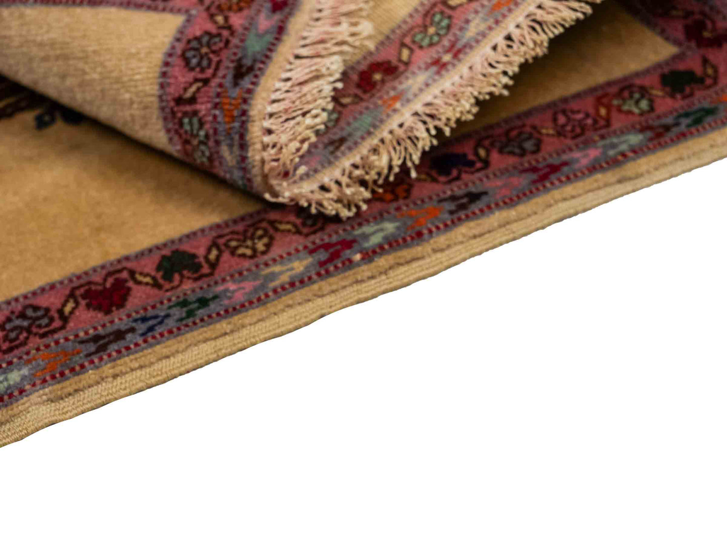 Antiker, handgeknüpfter Afghan Orientteppich aus Wolle von Khademi. Größe: 40 x 40 cm. Farbe: Beige. Verkauf durch JUPITER Intl.