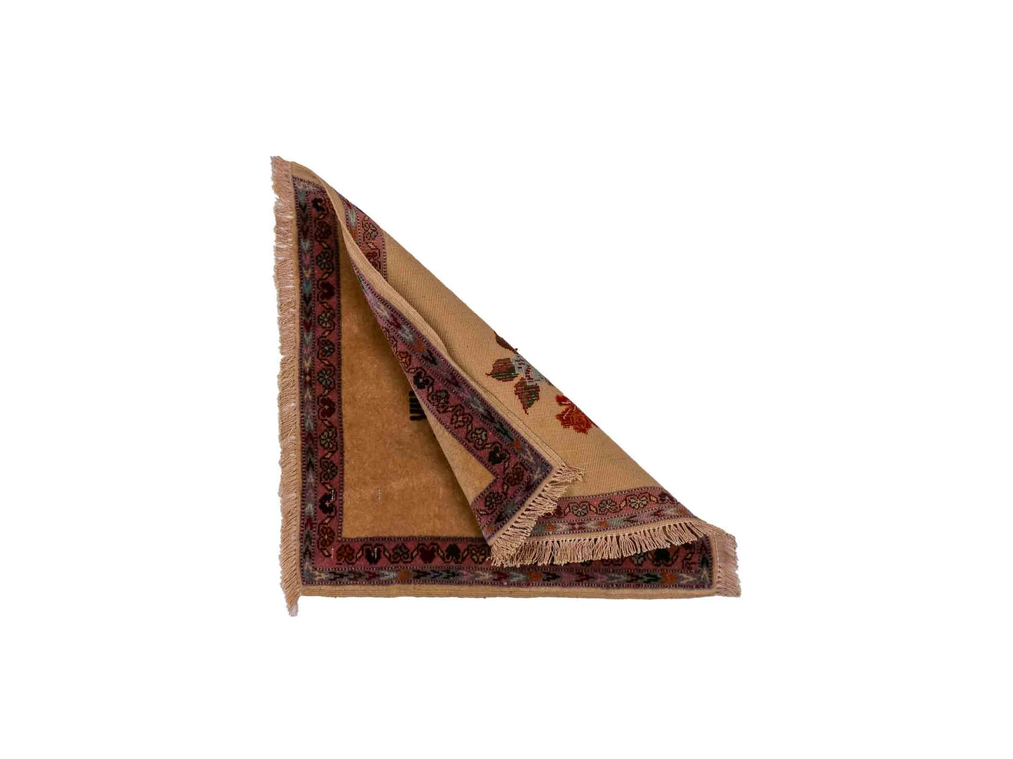 Antiker, handgeknüpfter Afghan Orientteppich aus Wolle von Khademi. Größe: 40 x 40 cm. Farbe: Beige. Verkauf durch JUPITER Intl.