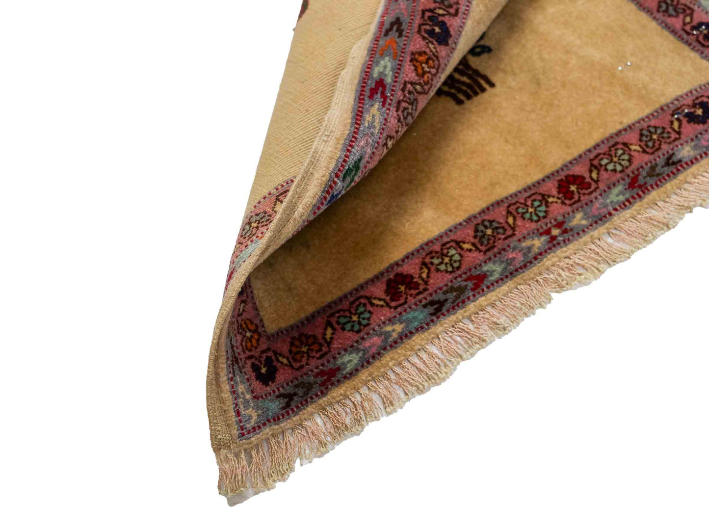 Antiker, handgeknüpfter Afghan Orientteppich aus Wolle von Khademi. Größe: 40 x 40 cm. Farbe: Beige. Verkauf durch JUPITER Intl.