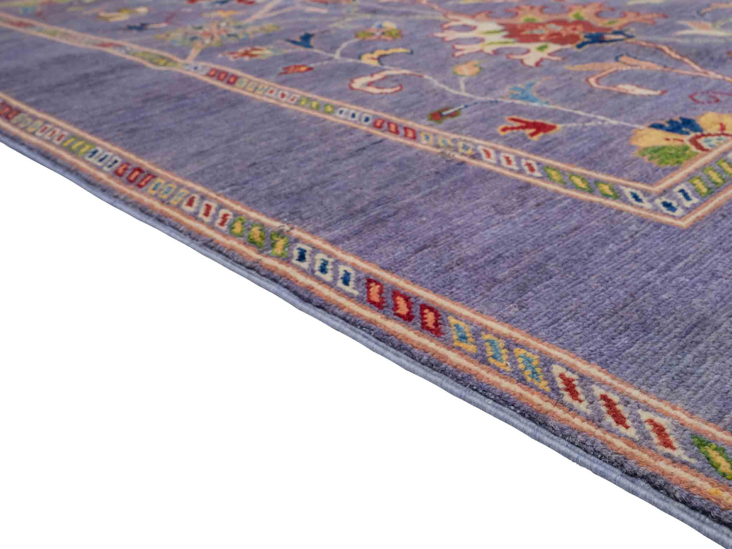 Feiner, handgeknüpfter Design Ziegler Chobi Orientteppich aus reiner Wolle mit geometrischem Feldmuster und figuralen Details von Khademi. Größe: 182 x 121 cm. Farbe: Graublau. RB3-B2662. Ursprung: Afghanistan. Verkauf durch JUPITER Intl.