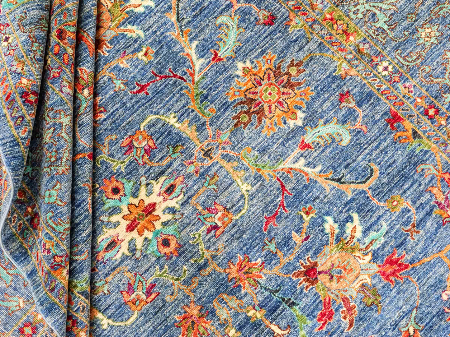 Feiner, handgeknüpfter Design Ziegler Chobi Orientteppich aus reiner Wolle mit Allover-Muster von Khademi. Größe: 298 x 208 cm. Farbe: Blau. RB3-5396. Ursprung: Afghanistan. Verkauf durch JUPITER Intl.