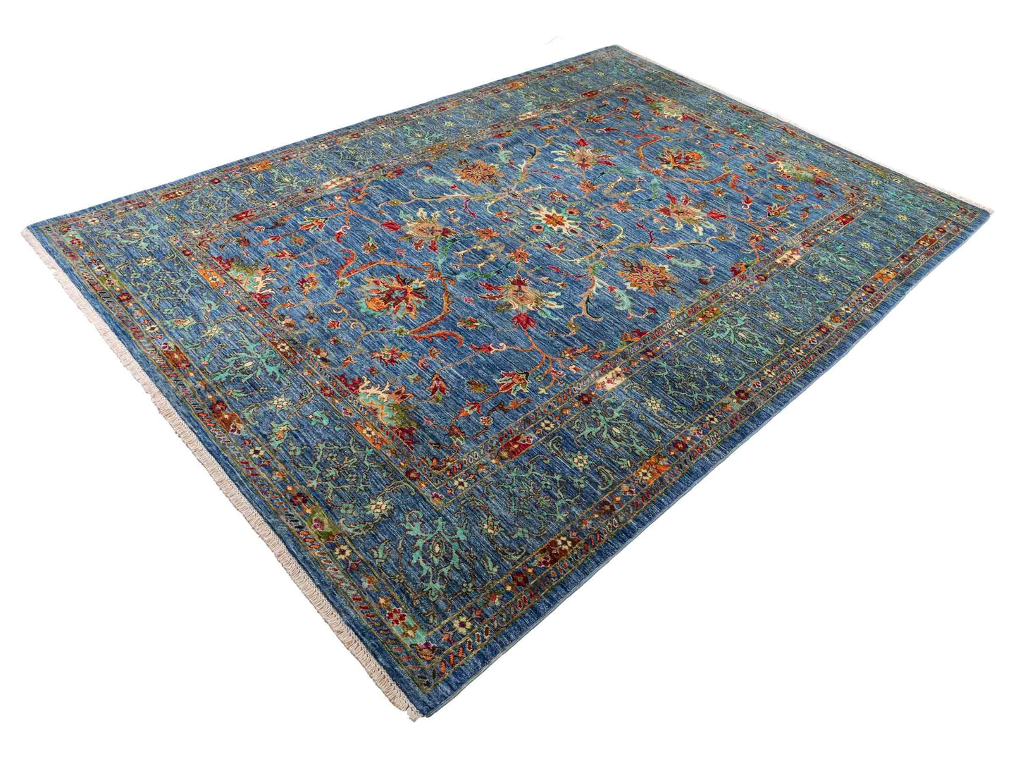 Feiner, handgeknüpfter Design Ziegler Chobi Orientteppich aus reiner Wolle mit Allover-Muster von Khademi. Größe: 298 x 208 cm. Farbe: Blau. RB3-5396. Ursprung: Afghanistan. Verkauf durch JUPITER Intl.