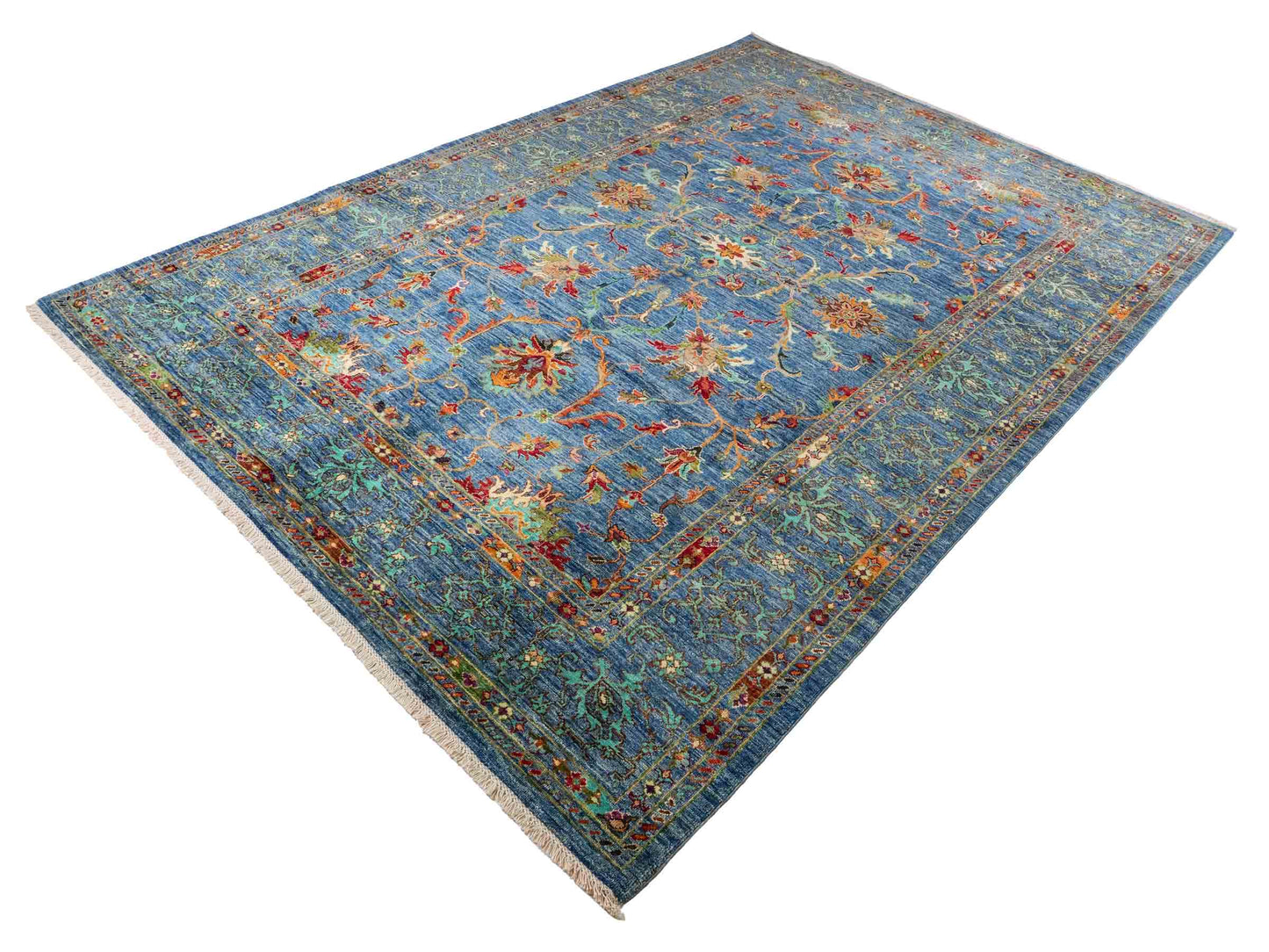 Feiner, handgeknüpfter Design Ziegler Chobi Orientteppich aus reiner Wolle mit Allover-Muster von Khademi. Größe: 298 x 208 cm. Farbe: Blau. RB3-5396. Ursprung: Afghanistan. Verkauf durch JUPITER Intl.