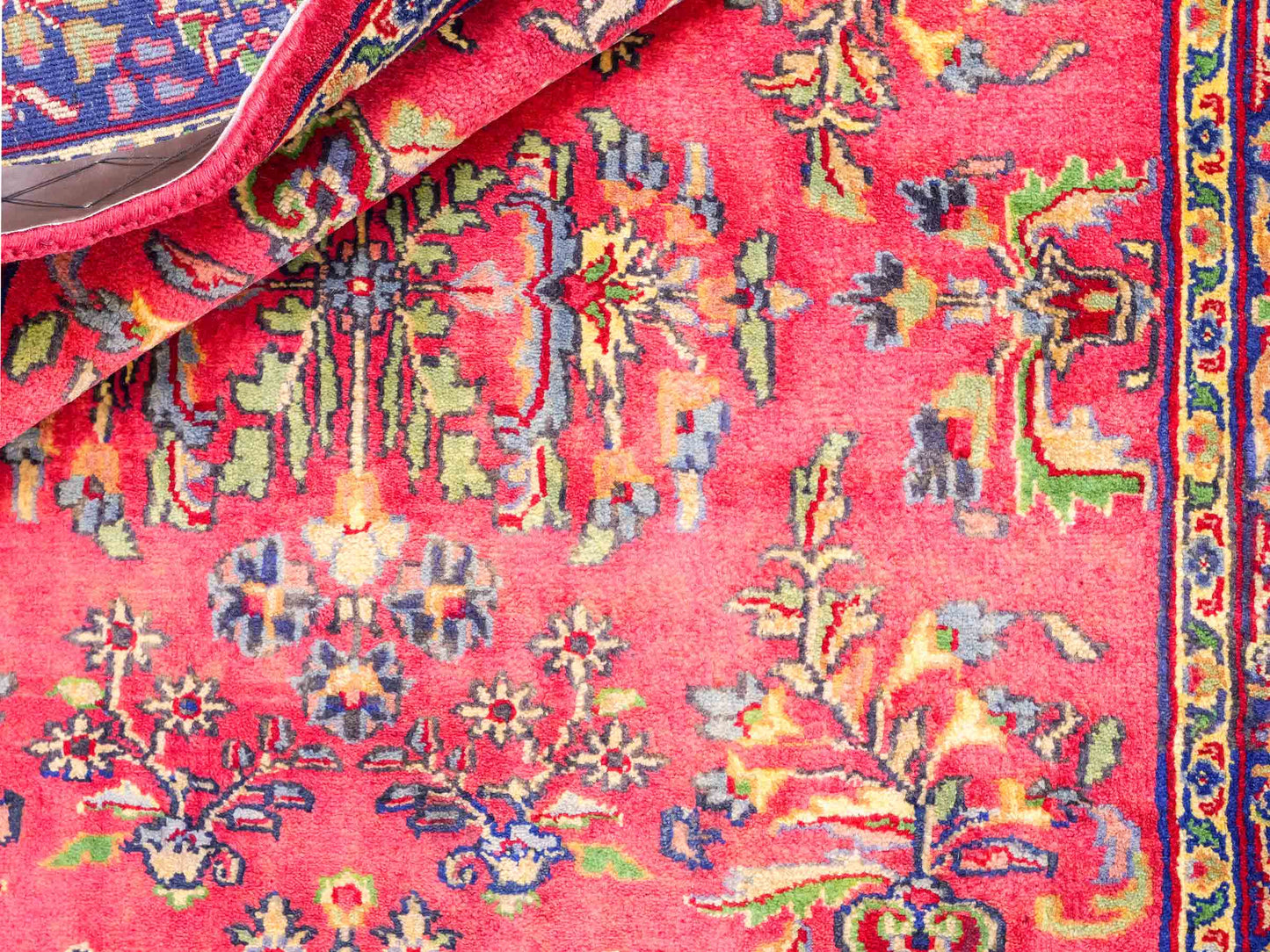 Handgeknüpfter, indischer Orientteppich mit Sarough Design von Khademi aus Wolle, rot. 172x116 cm. Verkauf durch Jupiter Intl.