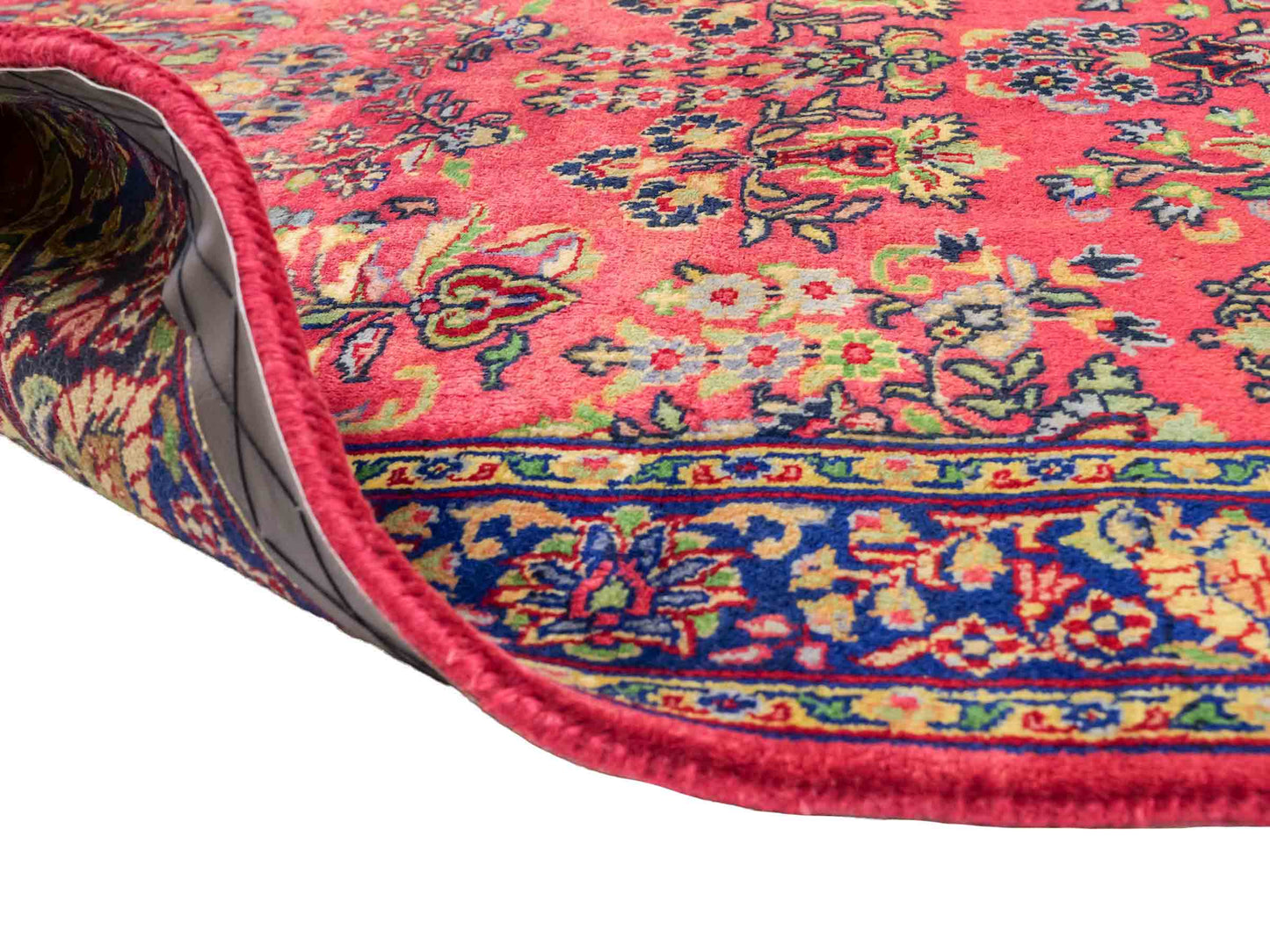 Handgeknüpfter, indischer Orientteppich mit Sarough Design von Khademi aus Wolle, rot. 172x116 cm. Verkauf durch Jupiter Intl.