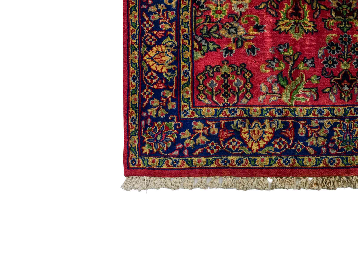 Handgeknüpfter, indischer Orientteppich mit Sarough Design von Khademi aus Wolle, rot. 172x116 cm. Verkauf durch Jupiter Intl.