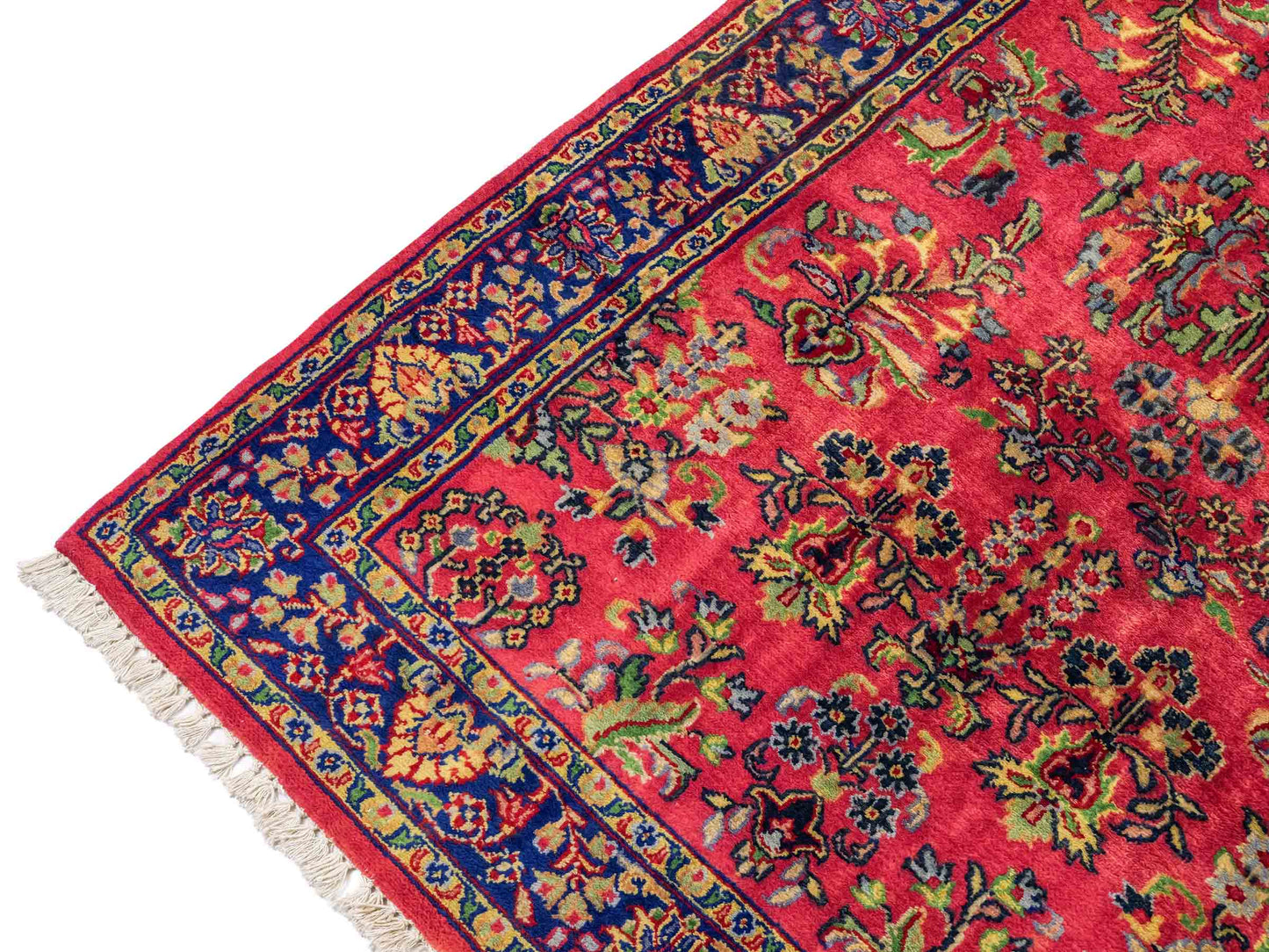 Handgeknüpfter, indischer Orientteppich mit Sarough Design von Khademi aus Wolle, rot. 172x116 cm. Verkauf durch Jupiter Intl.