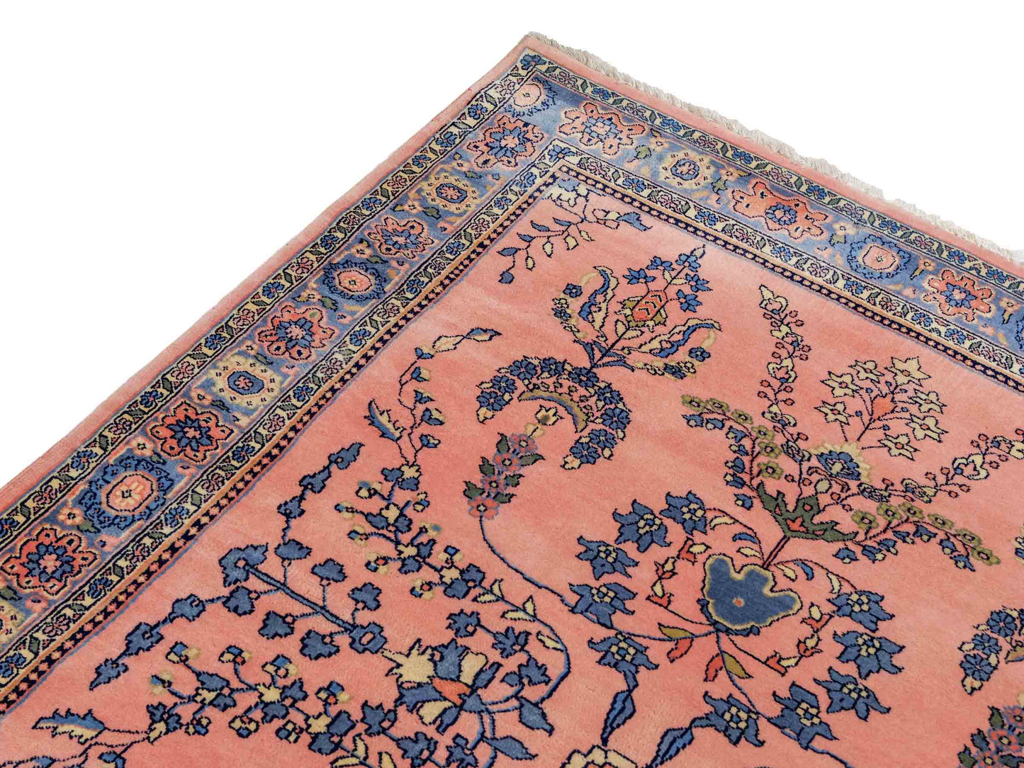 Handgeknüpfter, indischer Orientteppich mit Sarough Design von Khademi aus Wolle, rot. 178x126 cm. Verkauf durch Jupiter Intl.