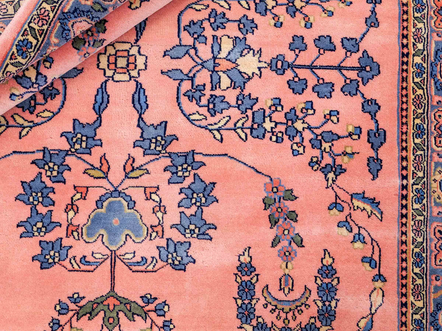 Handgeknüpfter, indischer Orientteppich mit Sarough Design von Khademi aus Wolle, rot. 178x126 cm. Verkauf durch Jupiter Intl.