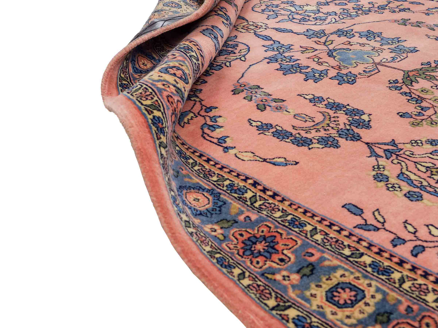 Handgeknüpfter, indischer Orientteppich mit Sarough Design von Khademi aus Wolle, rot. 178x126 cm. Verkauf durch Jupiter Intl.