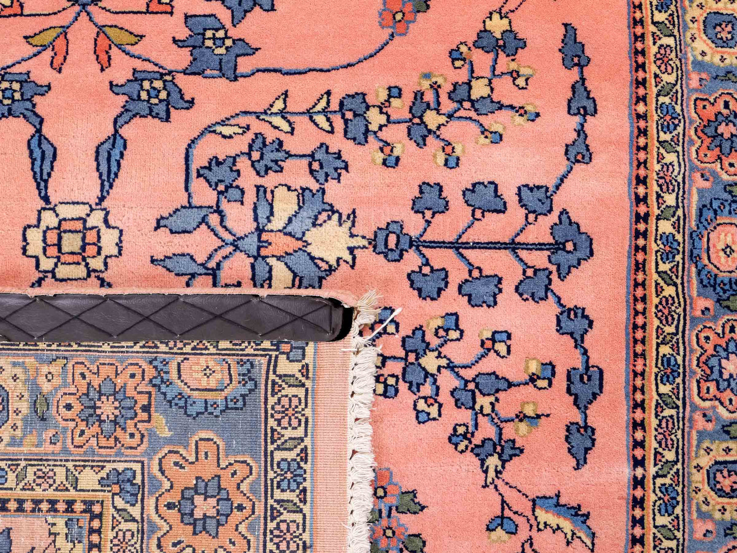 Handgeknüpfter, indischer Orientteppich mit Sarough Design von Khademi aus Wolle, rot. 178x126 cm. Verkauf durch Jupiter Intl.