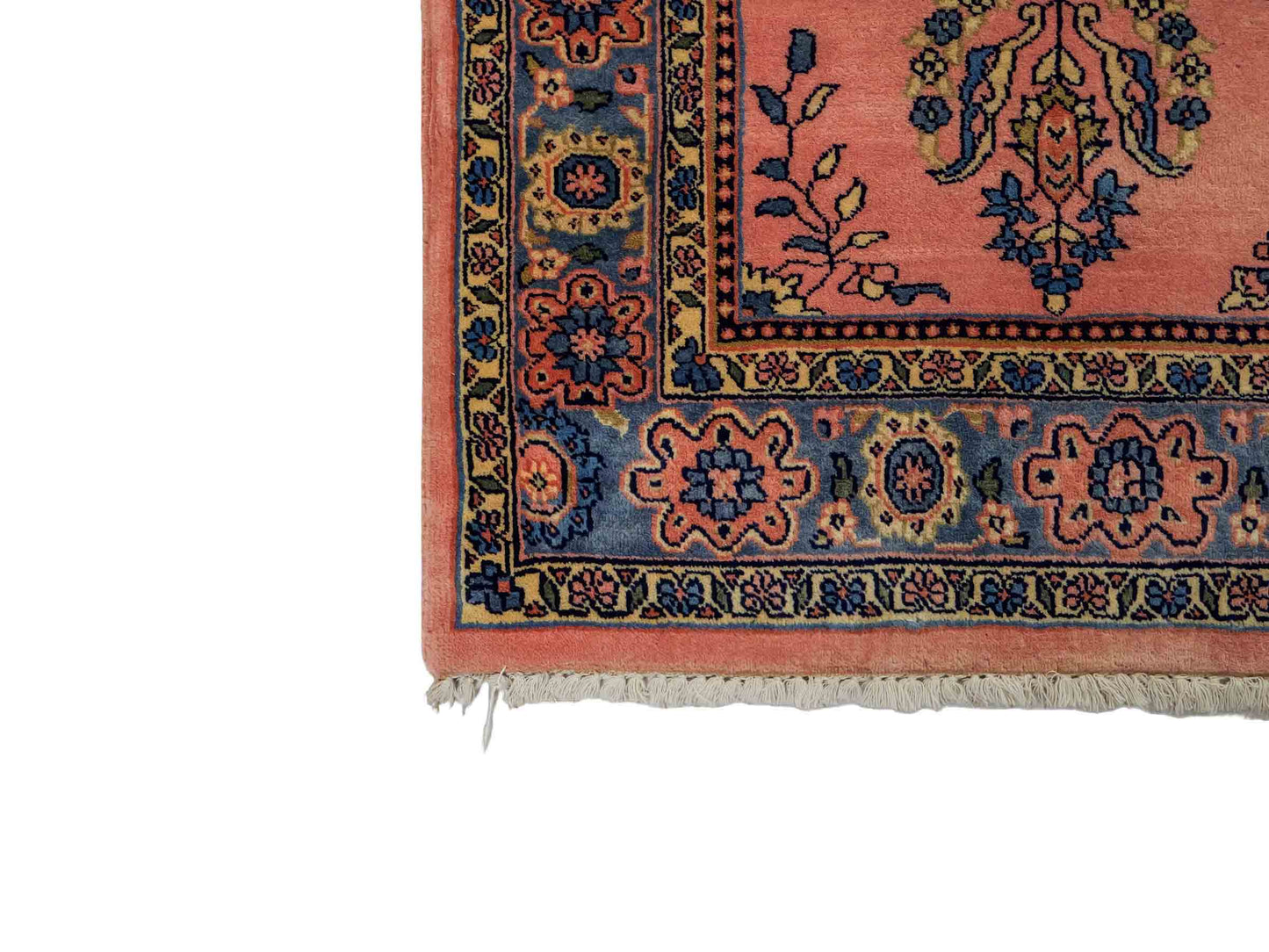 Handgeknüpfter, indischer Orientteppich mit Sarough Design von Khademi aus Wolle, rot. 178x126 cm. Verkauf durch Jupiter Intl.
