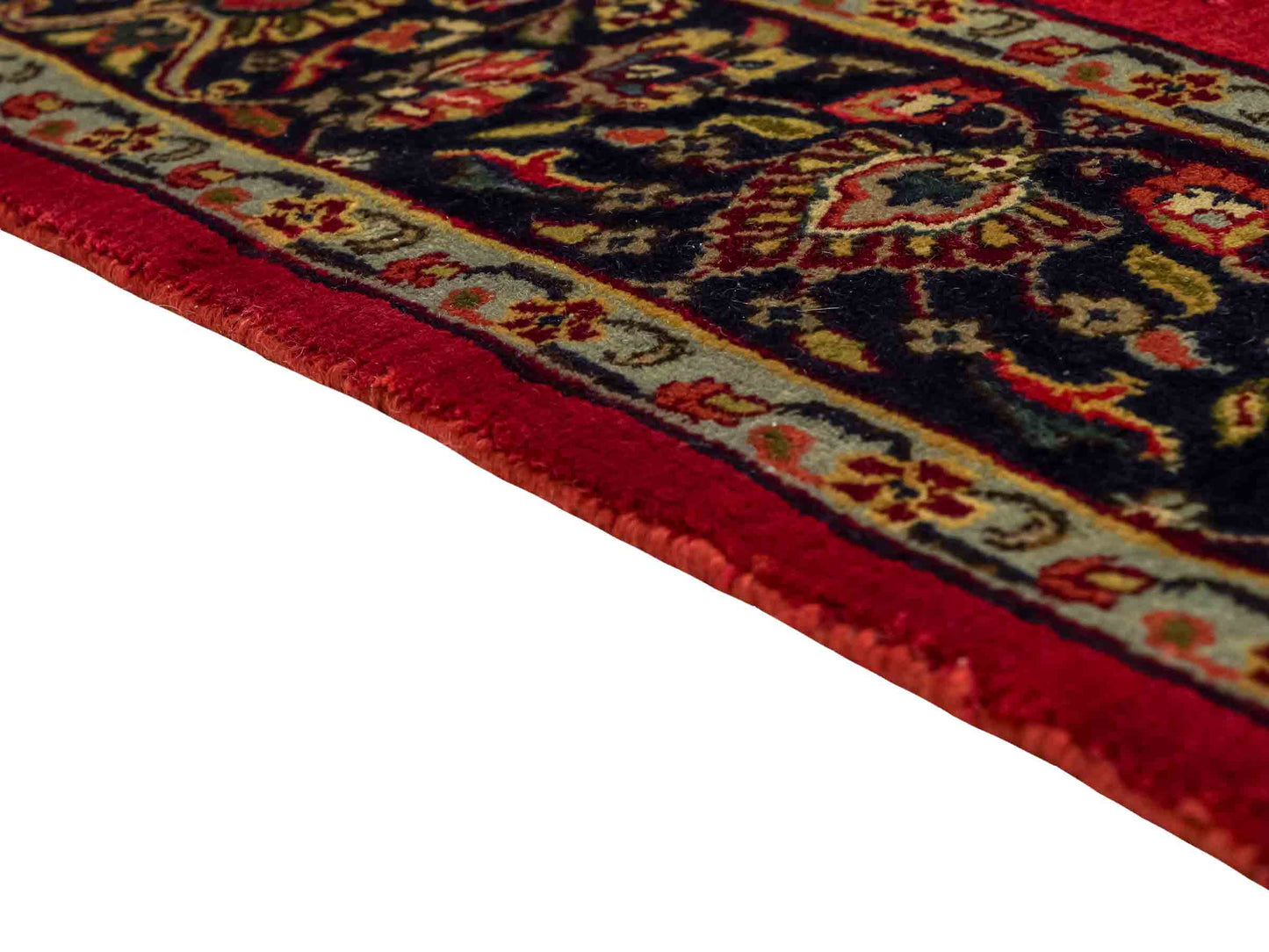 Handgeknüpfter, indischer Orientteppich mit Sarough Design von Khademi aus Wolle, rot. 215x154 cm. Verkauf durch Jupiter Intl.