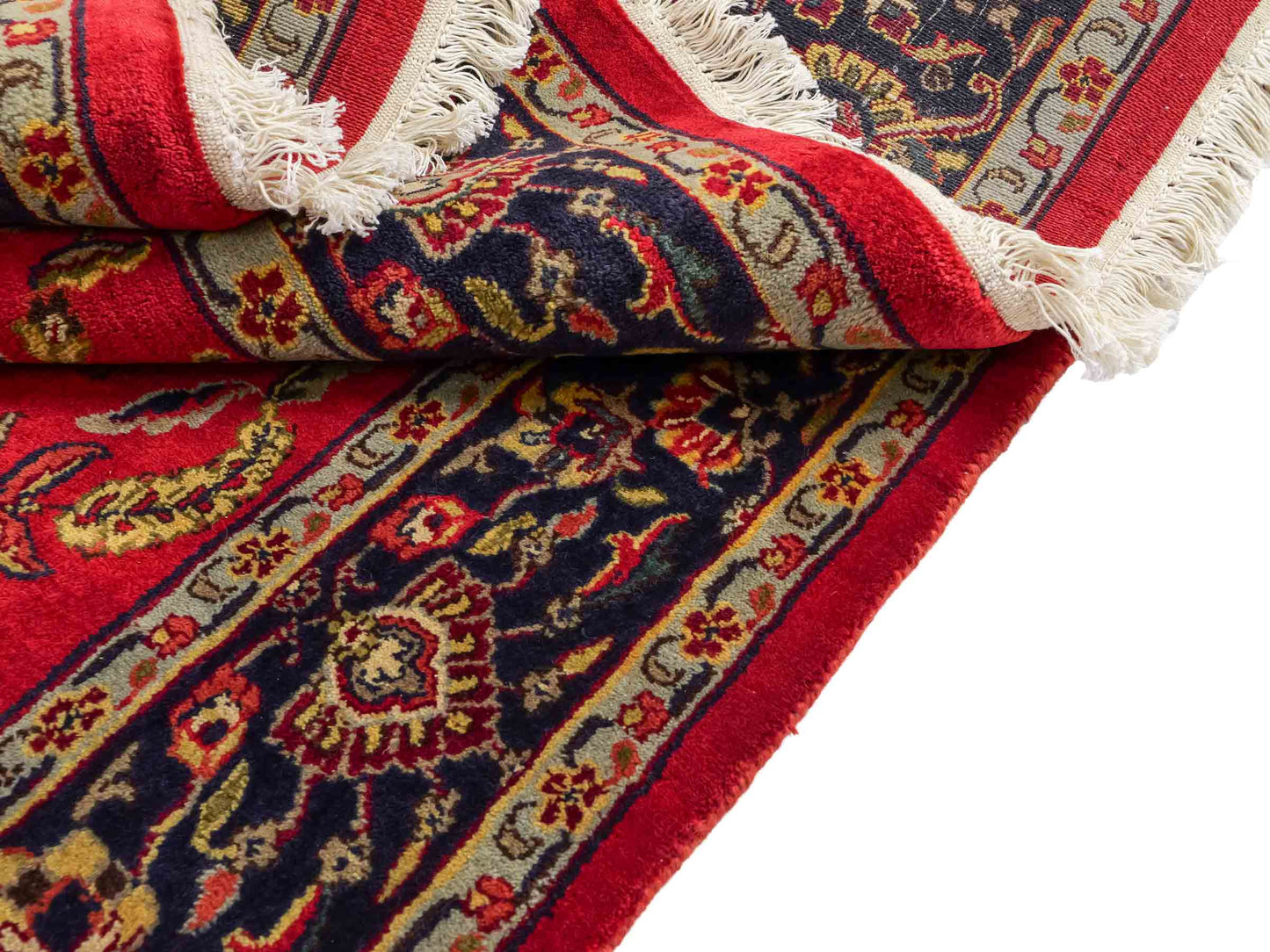 Handgeknüpfter, indischer Orientteppich mit Sarough Design von Khademi aus Wolle, rot. 215x154 cm. Verkauf durch Jupiter Intl.