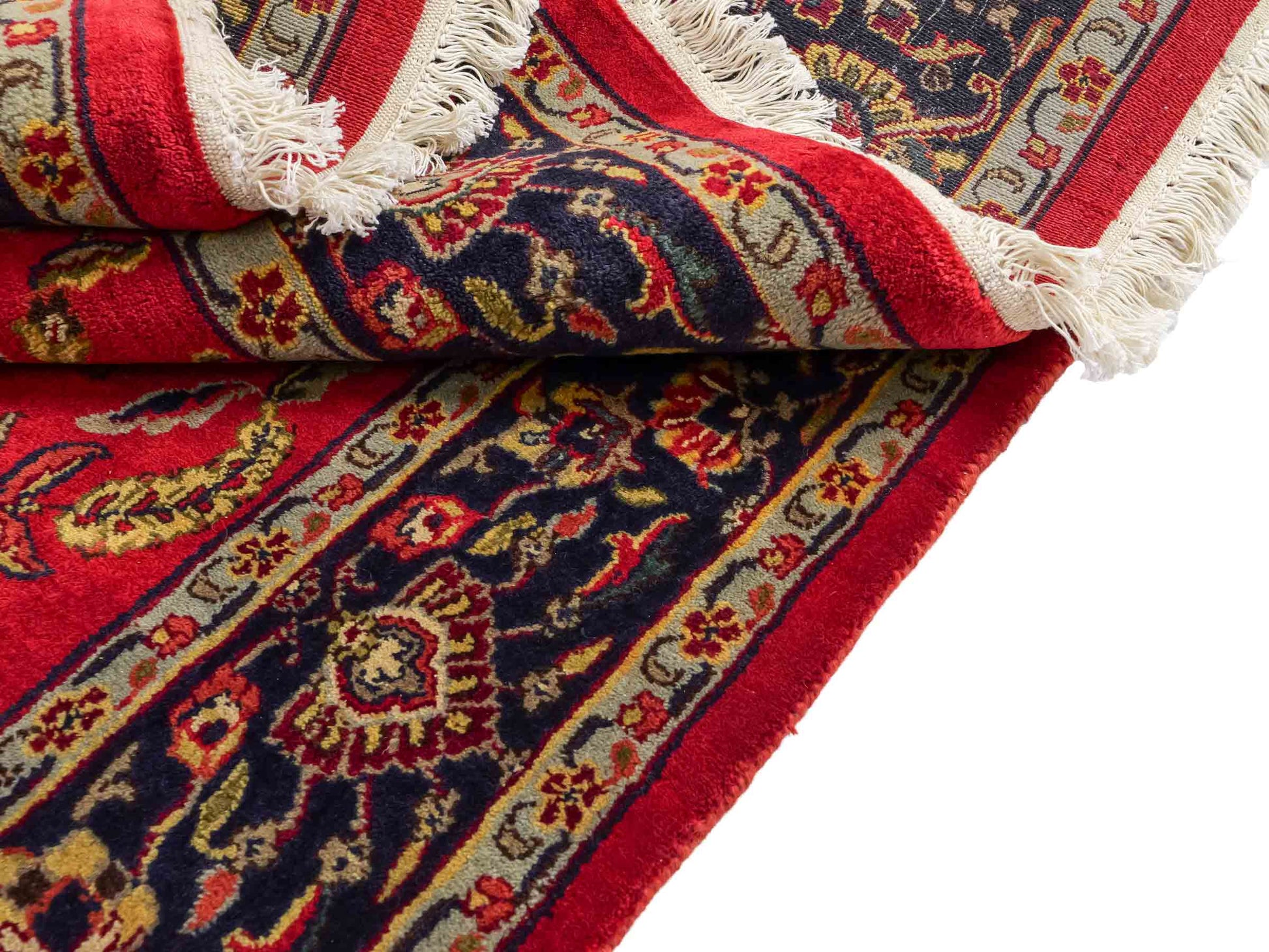 Handgeknüpfter, indischer Orientteppich mit Sarough Design von Khademi aus Wolle, rot. 215x154 cm. Verkauf durch Jupiter Intl.
