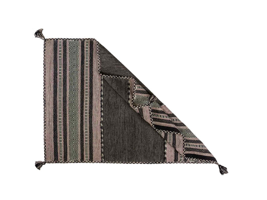 Handgewebter, moderner Indo Kelim Orientteppich von Khademi aus Baumwolle, navy. Geometrisches Design. Von Hand gewebt in Indien. Größe: 170x120cm. Teppichnummer: KB4-1667. Verkauf durch Jupiter Intl.