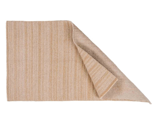 Moderner, Handloom Lori Orientteppich von Khademi aus Wolle, beige. Geometrisches Design. Produziert in Indien. Größe: 149x82cm. Teppichnummer: KB4-1520. Verkauf durch Jupiter Intl.