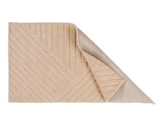 Moderner, Handloom Lori Orientteppich von Khademi aus Wolle, beige. Geometrisches Design. Produziert in Indien. Größe: 151x83cm. Teppichnummer: KB4-1527. Verkauf durch Jupiter Intl.