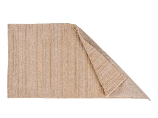 Moderner, Handloom Lori Orientteppich von Khademi aus Wolle, beige. Geometrisches Design. Produziert in Indien. Größe: 152x79cm. Teppichnummer: KB4-1526. Verkauf durch Jupiter Intl.