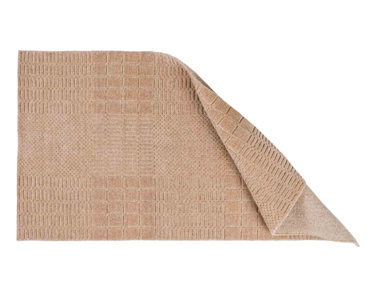 Moderner, Handloom Lori Orientteppich von Khademi aus Wolle, beige. Geometrisches Design. Produziert in Indien. Größe: 154x83cm. Teppichnummer: KB4-1531. Verkauf durch Jupiter Intl.