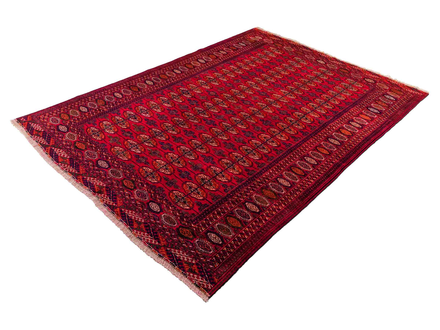 Handgeknüpfter, kaukasischer Orientteppich aus Wolle von Khademi. Größe: 180 x 155 cm. Farbe: Rot. Verkauf durch JUPITER Intl.