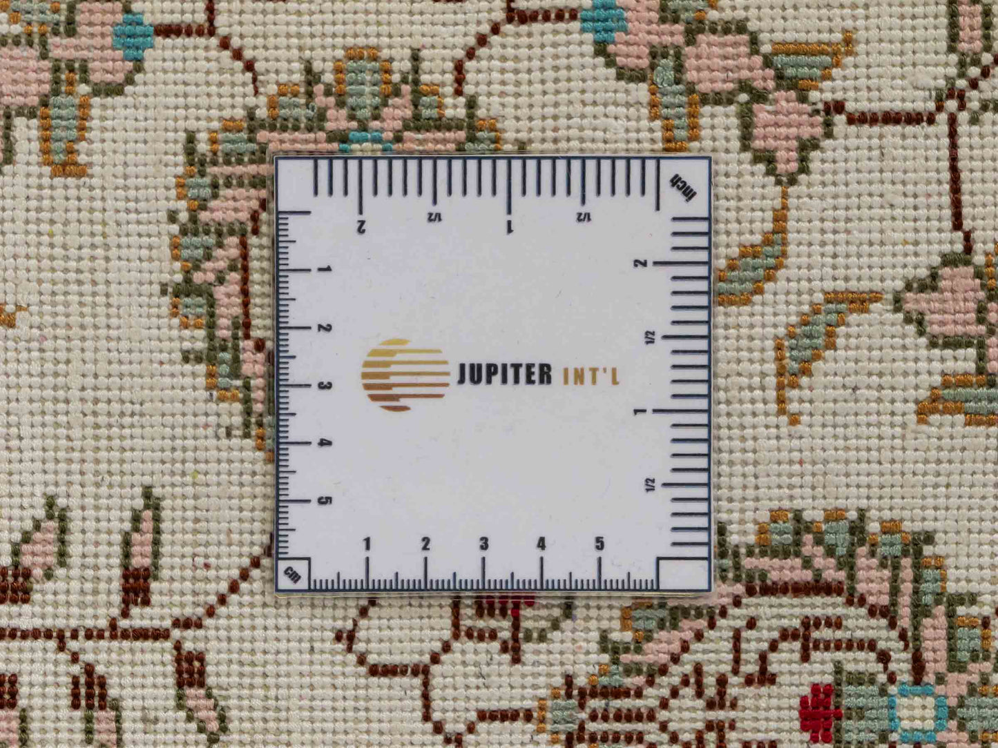 Feiner, handgeknüpfter, chinesischer Orientteppich mit Hereke Design aus Kunstseide, blau, weiß. 263x180 cm. Verkauf durch Jupiter Intl.