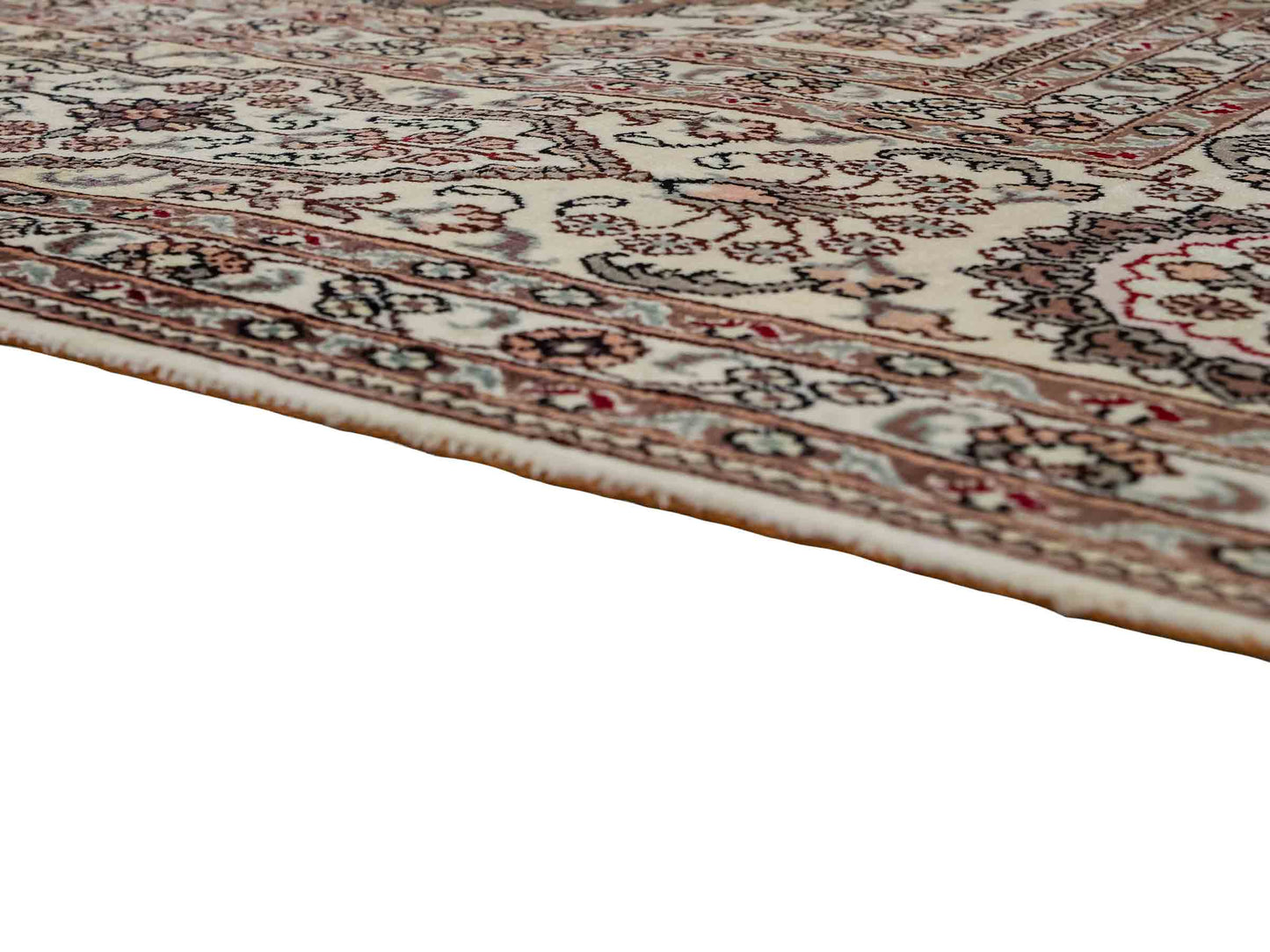 Feiner, handgeknüpfter, chinesischer Orientteppich mit Nain Design aus Kunstseide, creme, weiß. 352x269 cm. Verkauf durch Jupiter Intl.