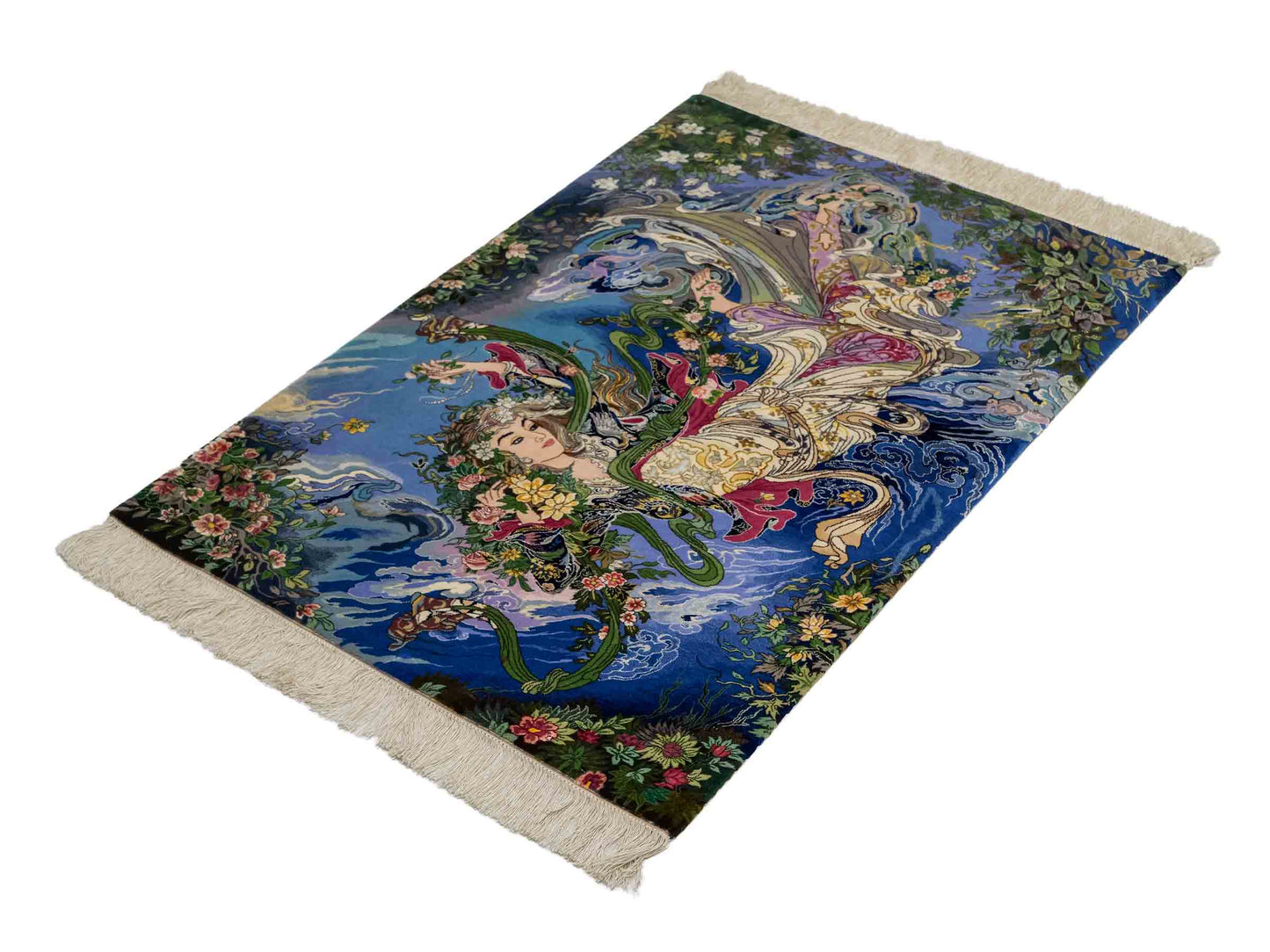 Sehr feiner, handgeknüpfter Khademi Orientteppich mit Täbriz Design aus Wolle mit Seide. Unikat. 93x63 cm. Vertrieb durch Jupiter Intl.