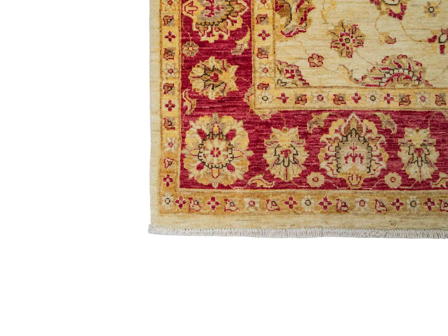 Feiner, handgeknüpfter Ziegler Farahan Chobi Orientteppich aus reiner Wolle mit Allover-Muster von Khademi. Größe: 256 x 173 cm. Farbe: Beige, gold, rot. RB3-315. Ursprung: Afghanistan. Verkauf durch JUPITER Intl.