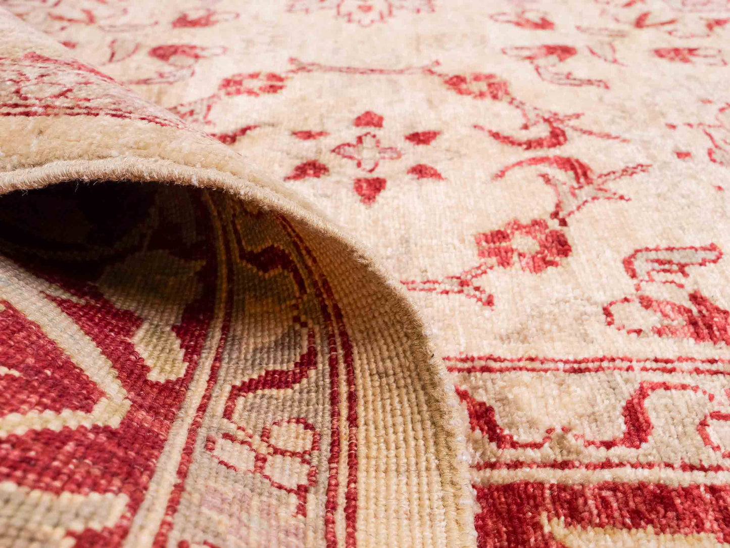 Feiner, handgeknüpfter Ziegler Farahan Chobi Orientteppich aus reiner Wolle mit Allover-Muster von Khademi. Größe: 301 x 202 cm. Farbe: Beige, gold, rot. RB3-433A. Ursprung: Afghanistan. Verkauf durch JUPITER Intl.