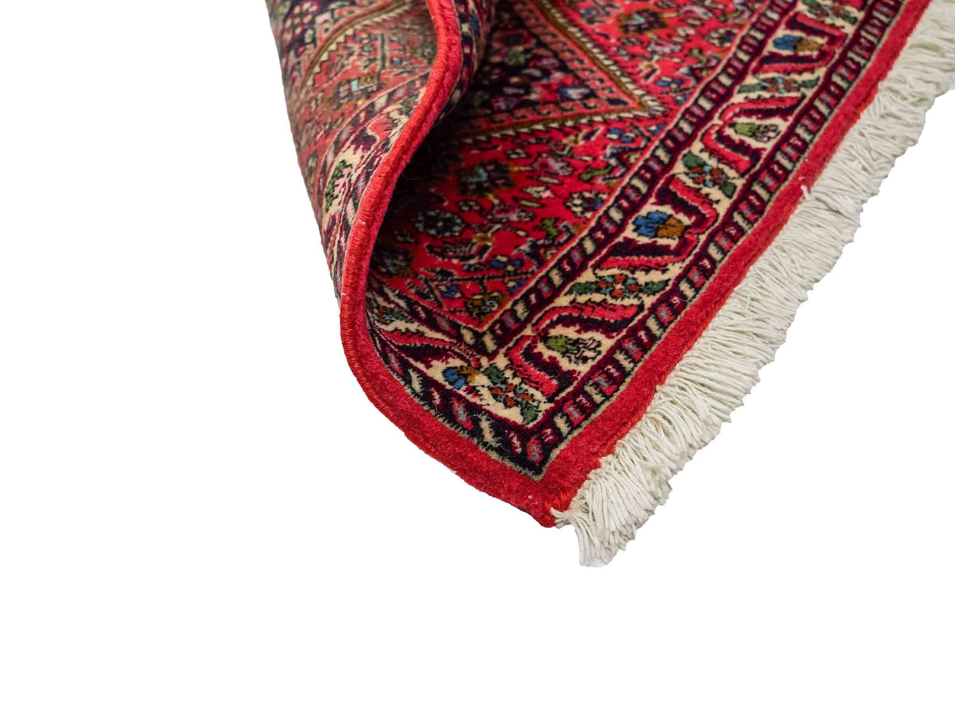 Sehr feiner, handgeknüpfter Bidjar Perserteppich aus Wolle von Khademi. Farben: rot, blau. Größe: 67 x 59 cm. Vertrieb durch JUPITER Intl.